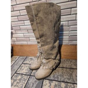 Not Rated knee high fringe boots size 8.5